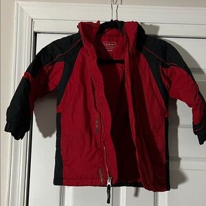L.L. Bean Kids Puffer Jacket in Red and Black